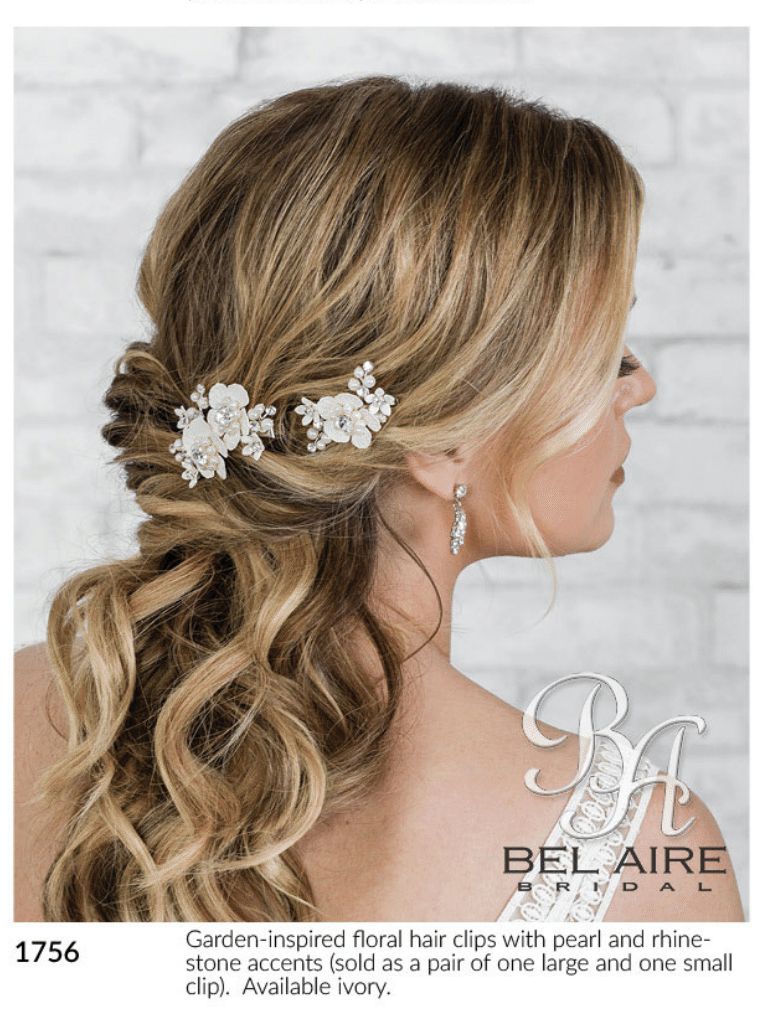 Bridal Hair Clip Bel Aire 2832 Gold/Green/Ivory NWT Amazon.com : Casdre Flower Bride Wedding Hair Clip Gold  main image 3