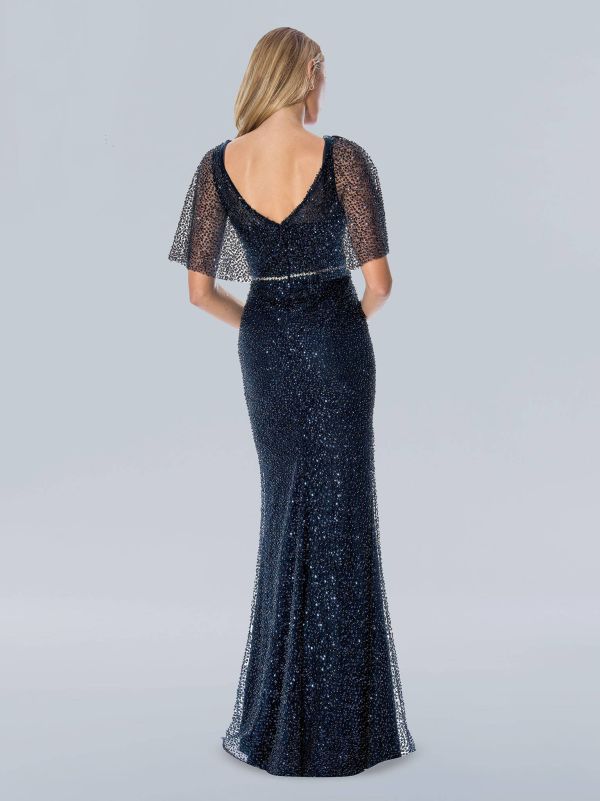 Stella Couture 23353 Sequin Long Mother of the Bride Formal Dress Navy / 14
