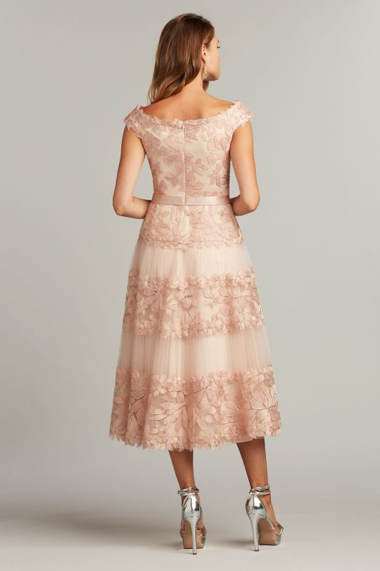 chinese dress ladies Size 12 Tadashi Shoji Adriane Antique Pink Mother of Bride Dress