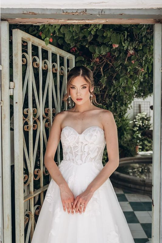 Size 12 Stella York 7975 Ivory/Ivory Gown