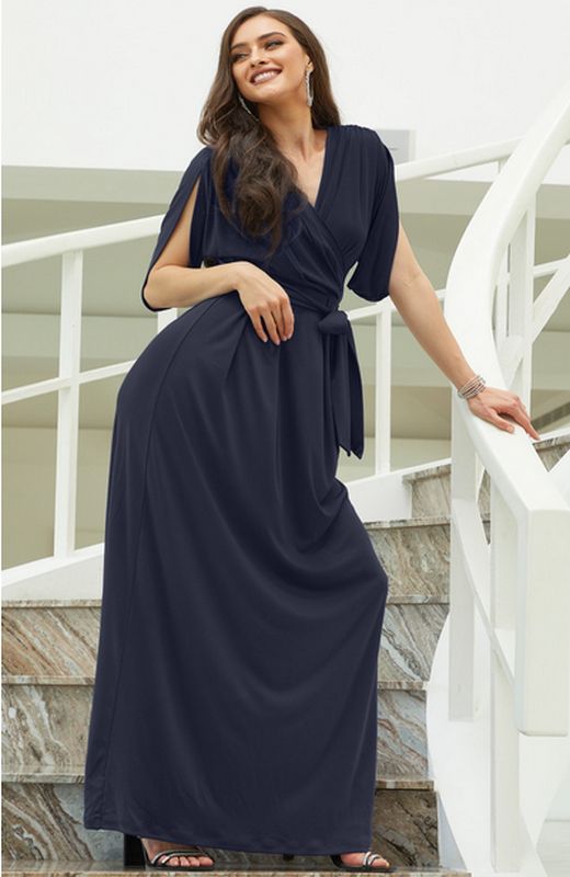 KOH KOH Size L NT026 Navy Mother of Bride Dress - Navy / L KOH KOH Size L NT026 Navy Mother of Bride Dress - Navy / L