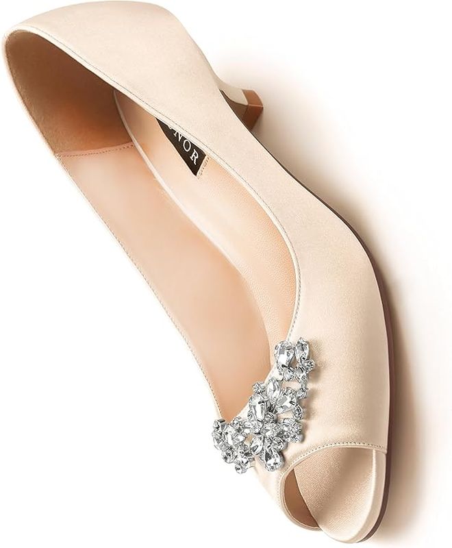 women's champagne dress shoes Champagne Gold Wedding Ballerinas, Satin Pointy Toe Flats, Women's Wedding Shoes, Bridesmaid Shoes, Bridal Gold Satin Low Heeled Shoes