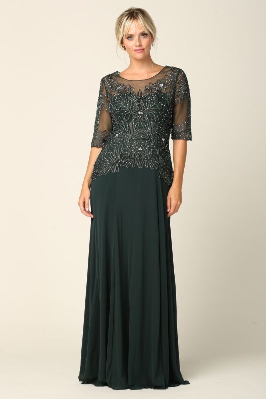 Eva Size 3XL 5222 Hunter Green Mother of Bride Dress