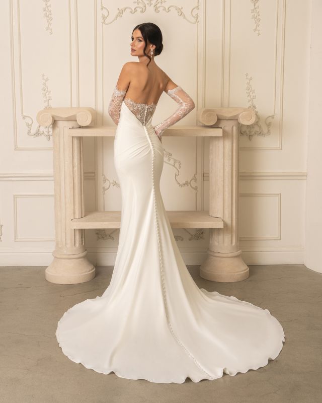 Size 14 Ivoire by Kitty Chen Esme Diamond White/Khaki/Tan Gown - Diamond White/Khaki/Tan / 14