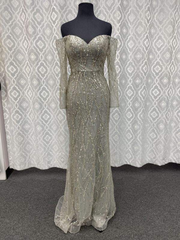 Size 4 Lore 3PVN02 Silver Mother of Bride Dress Bridal Sense Size 4 Lore 3PVN02 Silver Mother of Bride Dress Bridal Sense