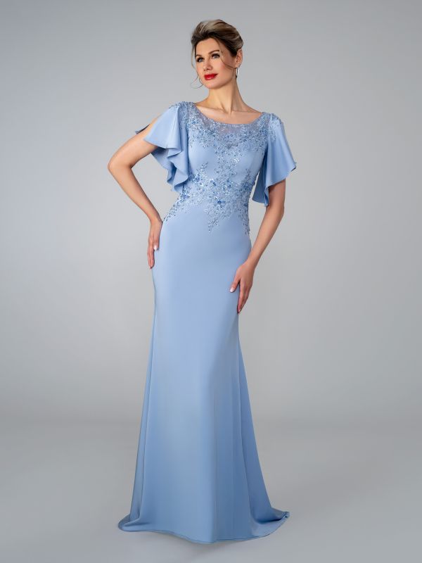 sky blue mother of the bride dress Long Lace Formal Mother of the Bride Dress Stella Couture 26303 Blue / 12