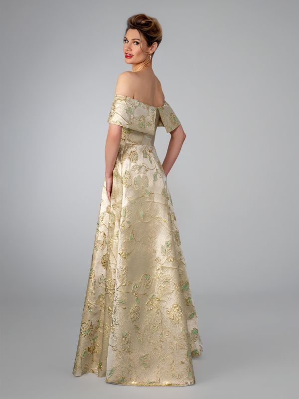 gold off the shoulder mother of the bride dress Stella Couture 26313 Long Formal Dress Champagne / 8
