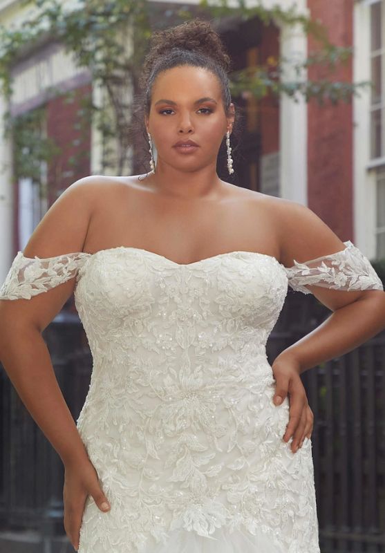 mori lee off the shoulder wedding dress Mori Lee 3380 Hillary Ivory Detachable Sleeves – Bridal Sense