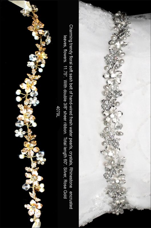 Crystal/Silver Pearl Rhinestone Trim