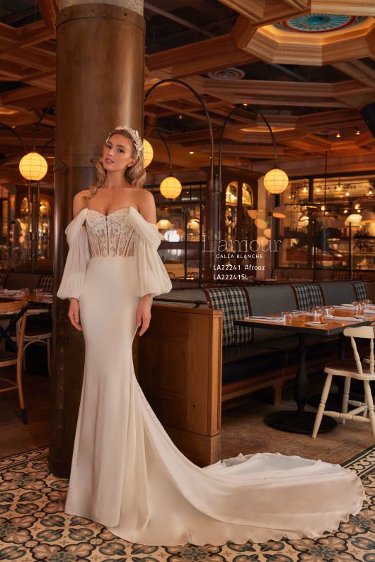 L'Amour Size 8 LA22241 Afrooz Ivory Gown L'Amour Size 8 LA22241 Afrooz Ivory Gown