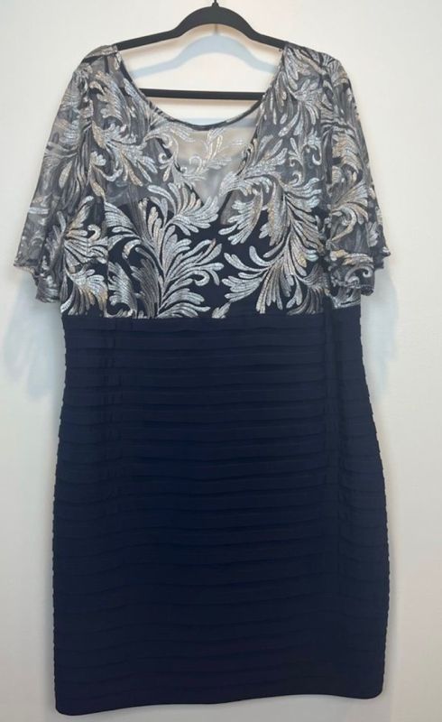Size 24W Scarlett Navy/Silver Mother of Bride Dress Bridal Sense Size 24W Scarlett Navy/Silver Mother of Bride Dress Bridal Sense