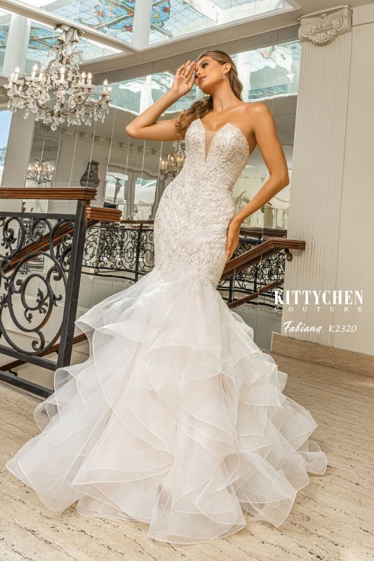 Kitty Chen Couture Size 14 Fabiana Ivory/Champ/Toffee Gown – Bridal Sense